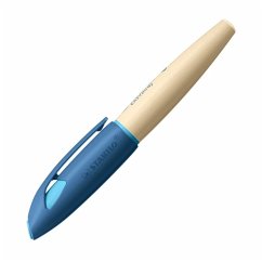 Cover Schulfüller ergonomisch für Rechtshänder mit Anfänger-Feder A - STABILO EASYbirdy Timber in blau - inkl. Patrone
