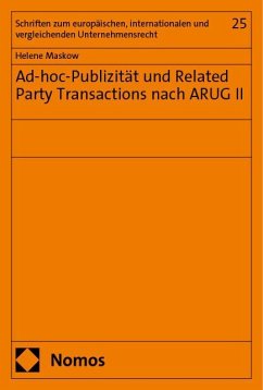 Ad-hoc-Publizität und Related Party Transactions nach ARUG II - Maskow, Helene