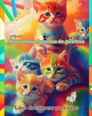 Adorables familias de gatitos - Libro de colorear para niños - Escenas creativas de familias felinas entrañables