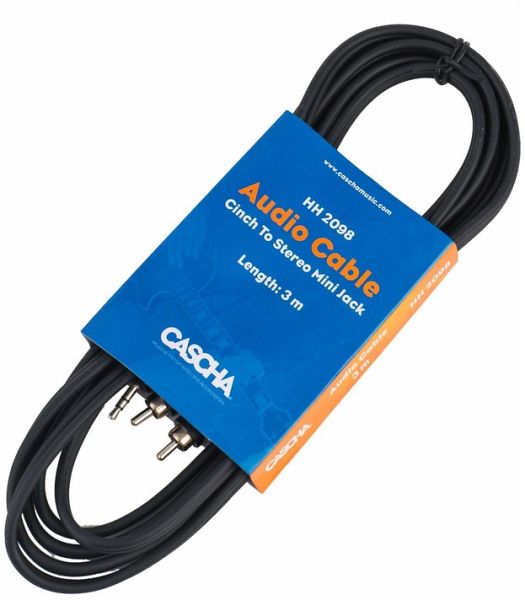 Audio Cable Stereo 3 m (2x Chinch male / 3,5 mm Mini Jack)