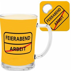 Cover Geschenk-Set Motiv Feierabend, Bierglas mit Flaschenöffner