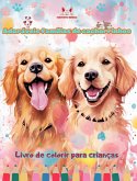 Adoráveis famílias de cachorrinhos - Livro de colorir para crianças - Cenas criativas de famílias cães cativantes