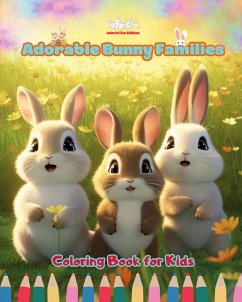Cover Adorable Bunny Families - Coloring Book for Kids - Creative Scenes of Endearing and Playful Rabbit Families