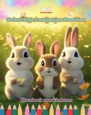 Schattige konijntjesfamilies - Kleurboek voor kinderen - Creatieve scènes van leuke en speelse konijnenfamilies