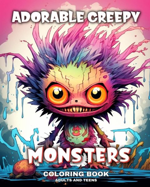 Adorable Creepy Monsters Coloring Book for Adults and Teens