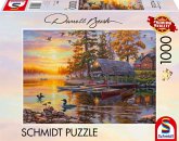 Schmidt 58532 - Darrel Bush, Bootshaus mit Kanus, Puzzle, 1000 Teile