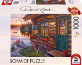 Schmidt 58531 - Darrel Bush, Seehütte mit Fahrrad, Puzzle, 1000 Teile