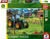Schmidt 58535 - John Deere, Alpenvorland mit Traktor 6120M, Puzzle, 1000 Teile
