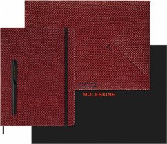 Cover Moleskine Shine Sammlerbox Notizbuch rot (XL liniert Fester Hard Cover Einband) Umschlag rot Kaweco Füllfederhalter schwarz