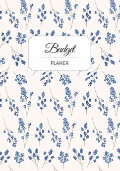 Budget Planer deutsch A5 Blumen blau weiß floral   undatiert 1 Jahr   - Meck, Carmen