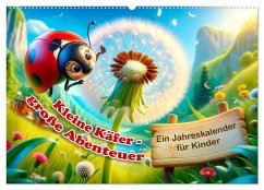 Kleine Käfer, große Abenteuer: Ein Jahreskalender für Kinder (Wandkalender 2025 DIN A2 quer), CALVENDO Monatskalender - Calvendo;artefacti