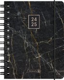Schülerkalender 2024/2025 &quote;Black Marble&quote;, 1 Seite = 1 Tag, A6, 352 Seiten, schwarz