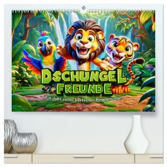 Dschungel-Freunde: Ein Jahr voller tierischer Begegnungen (hochwertiger Premium Wandkalender 2025 DIN A2 quer), Kunstdruck in Hochglanz - Calvendo;artefacti