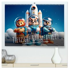 Tierische Raumfahrer: Durch das Universum mit Fell und Feder (hochwertiger Premium Wandkalender 2025 DIN A2 quer), Kunstdruck in Hochglanz - Calvendo;artefacti