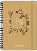 Schülerkalender 2024/2025 "Ecoflower", 2 Seiten = 1 Woche, A5, 208 Seiten, braun