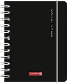 Schülerkalender 2024/2025 "Plain Black", 1 Seite = 1 Tag, A6, 352 Seiten, schwarz