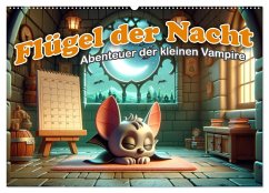 Flügel der Nacht: Abenteuer der kleinen Vampire (Wandkalender 2025 DIN A2 quer), CALVENDO Monatskalender