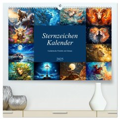 Sternzeichen-Kalender - Galaktische Porträts mit Datum (hochwertiger Premium Wandkalender 2025 DIN A2 quer), Kunstdruck in Hochglanz - Calvendo;Frost, Anja