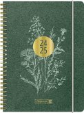 Schülerkalender 2024/2025 "Botanical", 2 Seiten = 1 Woche, A5, 208 Seiten, dunkelgrün