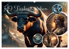 KI Tierkreiszeichen (Wandkalender 2025 DIN A2 quer), CALVENDO Monatskalender - Calvendo;Schimmack, Claudia