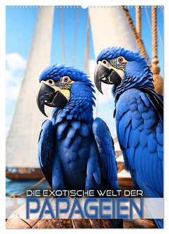 Die exotische Welt der Papageien (Wandkalender 2025 DIN A2 hoch), CALVENDO Monatskalender - Calvendo;Utz, Renate
