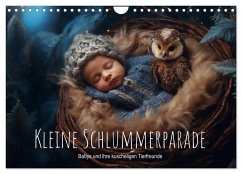 Kleine Schlummerparade: Babys und ihre kuscheligen Tierfreunde (Wandkalender 2025 DIN A4 quer), CALVENDO Monatskalender - Calvendo;artefacti