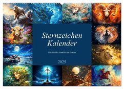 Sternzeichen-Kalender - Galaktische Porträts mit Datum (Wandkalender 2025 DIN A2 quer), CALVENDO Monatskalender