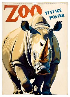 Zoo Vintage-Poster (Wandkalender 2025 DIN A3 hoch), CALVENDO Monatskalender