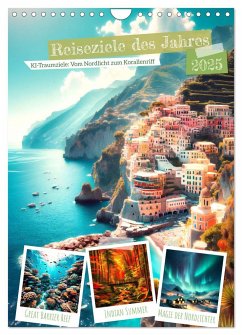 Reiseziele des Jahres - vom Nordlicht bis Korallenriff: 12 Traumziele (Wandkalender 2025 DIN A4 hoch), CALVENDO Monatskalender - Calvendo;Warstat, Marco