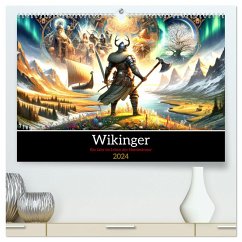 Wikinger - Ein Jahr im Leben der Nordmänner (hochwertiger Premium Wandkalender 2024 DIN A2 quer), Kunstdruck in Hochglanz - Calvendo;Warstat, Marco