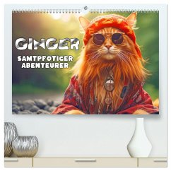 Ginger - Samtpfotiger Abenteurer (hochwertiger Premium Wandkalender 2025 DIN A2 quer), Kunstdruck in Hochglanz
