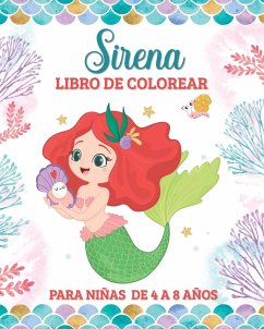 Sirena Libro de Colorear para Niñas de 4 a 8 años - Harrett, Marc