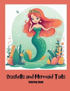 Seashells and Mermaid Tails Coloring Book for Kids - Gray