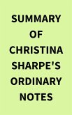 Summary of Christina Sharpe's Ordinary Notes (eBook, ePUB)