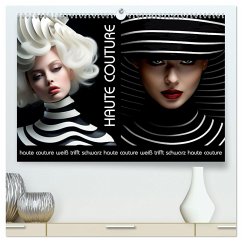 Haute Couture - Weiß trifft Schwarz (hochwertiger Premium Wandkalender 2025 DIN A2 quer), Kunstdruck in Hochglanz