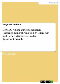 Der SEO-Ansatz zur strategischen Unternehmensführung von W. Chan Kim und Renée Mauborgne in der Automobilbranche (eBook, PDF)