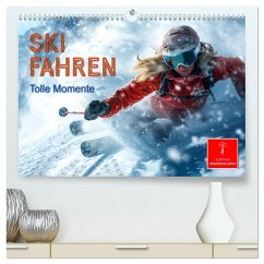 Skifahren - tolle Momente (hochwertiger Premium Wandkalender 2025 DIN A2 quer), Kunstdruck in Hochglanz