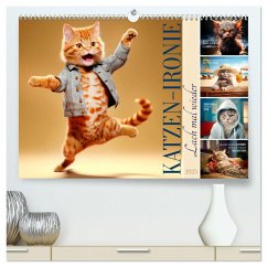 KATZEN-IRONIE Lach mal wieder (hochwertiger Premium Wandkalender 2025 DIN A2 quer), Kunstdruck in Hochglanz - Calvendo;Viola, Melanie