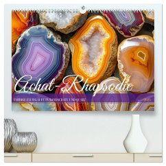 Achat-Rhapsodie - Farbige Flussläufe in Bandachaten und Quarz (hochwertiger Premium Wandkalender 2025 DIN A2 quer), Kunstdruck in Hochglanz
