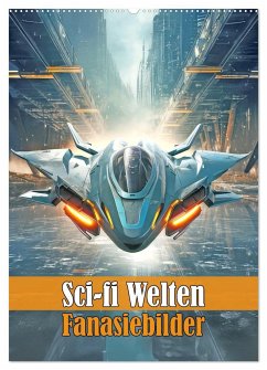 Sci-fi Welten - Fantasiebilder (Wandkalender 2025 DIN A2 hoch), CALVENDO Monatskalender