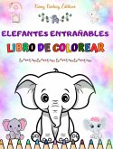 Elefantes entrañables   Libro de colorear para niños   Simpáticas escenas de adorables elefantes y sus amigos
