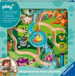 Cover Ravensburger 4873 - play+ Magnetisches Holz-Labyrinth: Dschungel