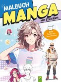 Extra dickes Manga-Malbuch mit Stickern zum Kreativsein und Entspannen für alle Manga-Fans!