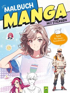 Cover Extra dickes Manga-Malbuch mit Stickern zum Kreativsein und Entspannen für alle Manga-Fans!