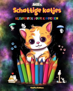 Schattige katjes - Kleurboek voor kinderen - Creatieve en grappige scènes van lachende katten - Editions, Kidsfun