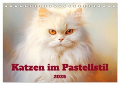 Katzen im Pastellstil (Tischkalender 2025 DIN A5 quer), CALVENDO Monatskalender - Calvendo;Brunner-Klaus, Liselotte