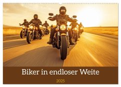 Biker in unendlicher Weite (Wandkalender 2025 DIN A2 quer), CALVENDO Monatskalender