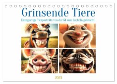 Grinsende Tiere - Tierporträts von der KI zum Lächeln gebracht (Tischkalender 2025 DIN A5 quer), CALVENDO Monatskalender - Calvendo;Warstat, Marco
