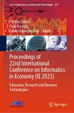 Proceedings of 22nd International Conference on Informatics in Economy (IE 2023) (eBook, PDF)