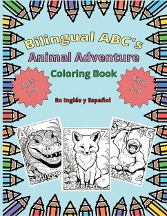 Bilingual ABC's Animal Adventure Coloring Book en Inglés y Español for Kids Ages 3-9 - Dulara, J.